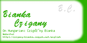 bianka czigany business card